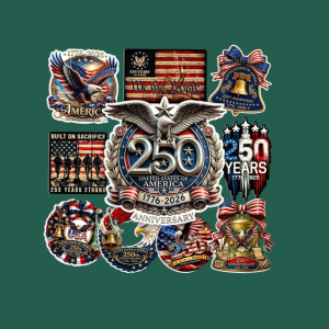 USA Anniversary Stickers